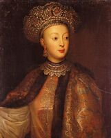 Один из "Невестиных" портретов юной Царевны Софьи Алексеевны 1682 года находящийся поныне в резиденции французских королей - Лувре.jpg