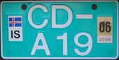 Iceland diplomatic license plate CD-A19 back.jpg