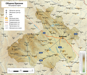 Община Брезник на карте