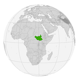 Южный Судан на карте мира