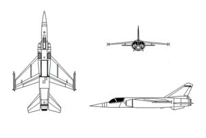 Dassault Mirage F1 3-view line drawing.png