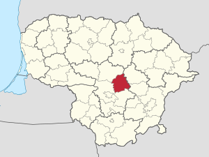 Йонавское районное самоуправление на карте