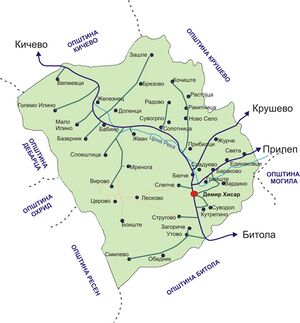 Община Демир-Хисар на карте