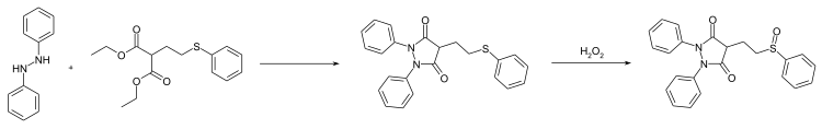 Sulfinpyrazone synthesis 01.svg