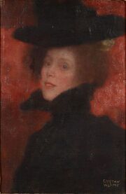 Klimt - Etude de tête féminine sur fond rouge, 1897-1898.jpg