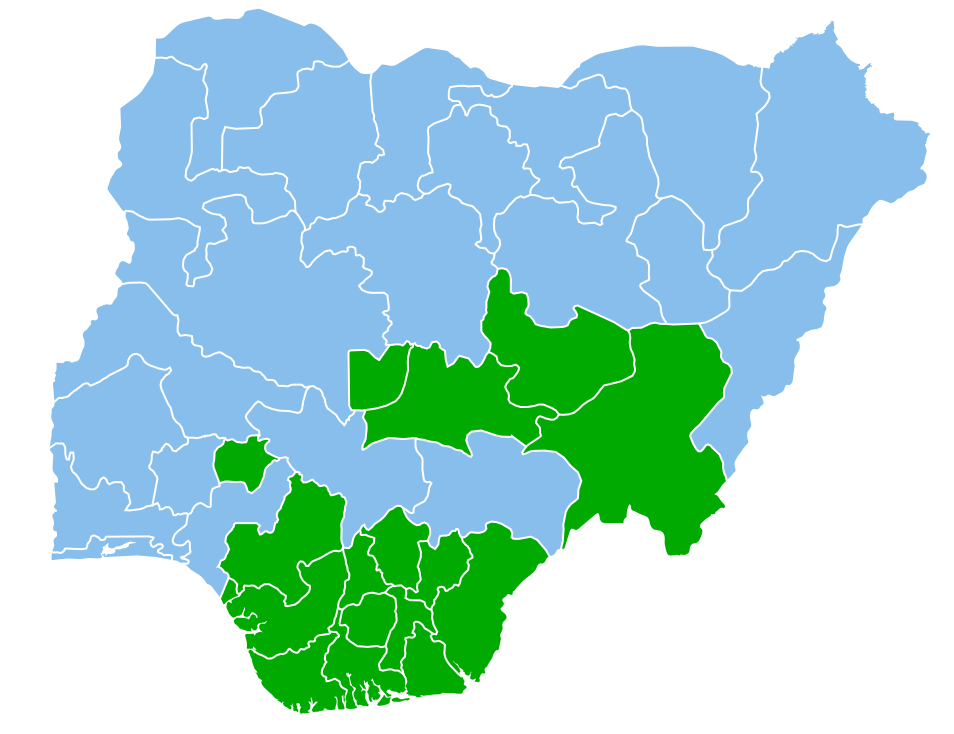 Nigeria presidential election 2015 - blue and green.svg