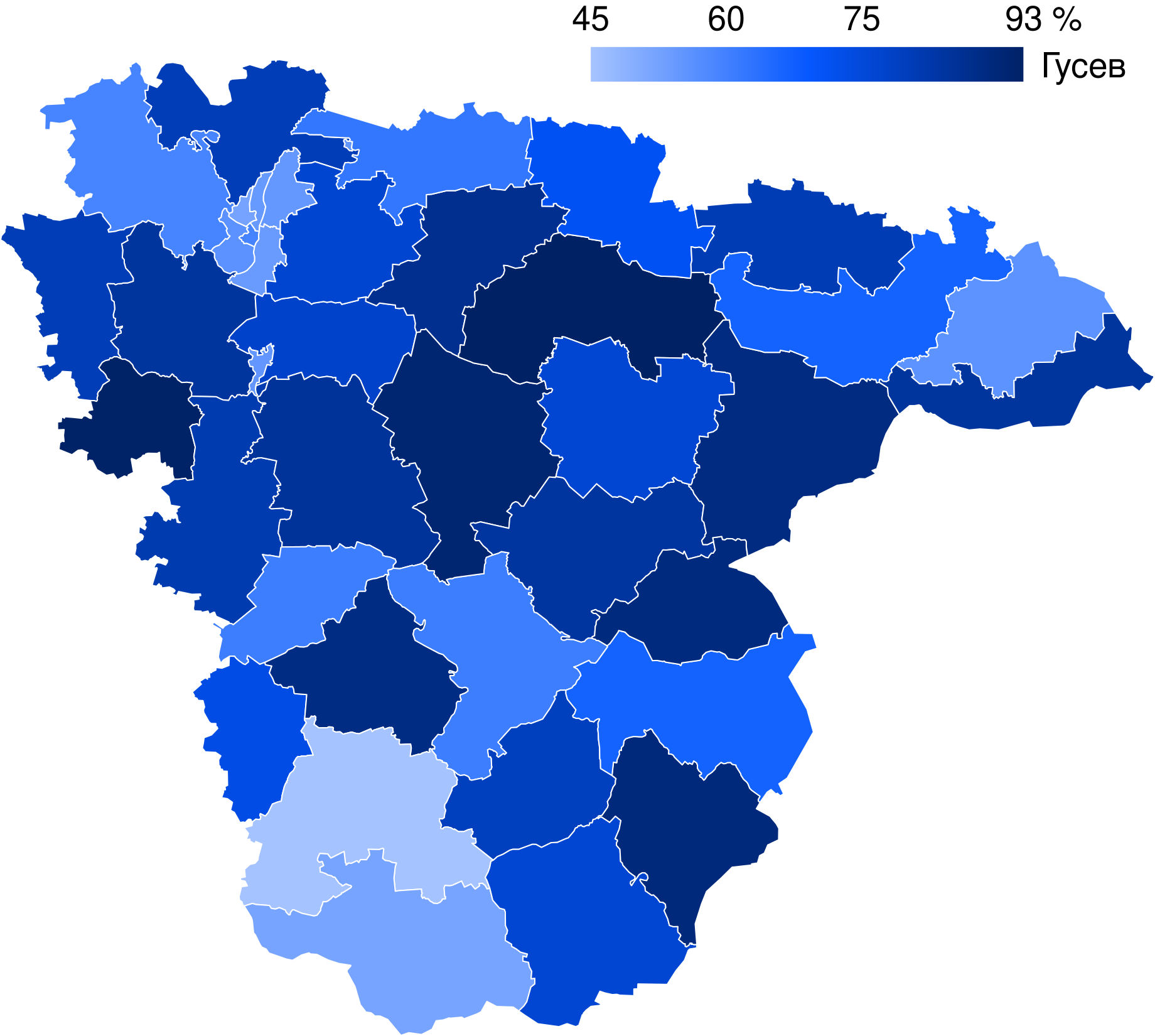 2018 Voronezh Oblast gubernatorial election map.svg