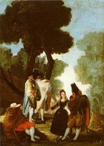 Goya - La maja y los embozados (boceto), 1777, Colección particular, Madrid.jpg