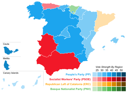2014 European election in Spain - AC results.svg