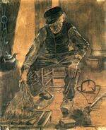 An Old Man Putting Dry Rice on the Hearth 1881 Vincent van Gogh.jpg