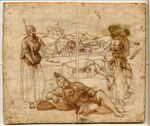 Raphael - Young man asleep on the ground between two female figures, 1994,0514.57.jpg