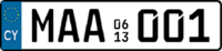 2013 Cyprus sample licence plate.png