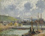 Camille Pissarro - Darse de pêche et bassin Duquesne, Dieppe, temps gris lumineux (PD 1456).jpg