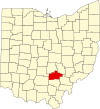 Map of Ohio highlighting Hocking County.svg