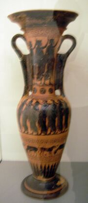 Prothesis at attic black-figure Loutrophoros Antikensammlung Berlin 1.jpg