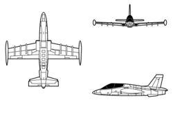 Aermacchi MB-339A 3-view line drawing.png