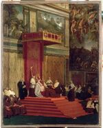 Ingres - Pope Pius VII (Luigi Barnaba Chiaramonti) attending chapel, 1820.jpg