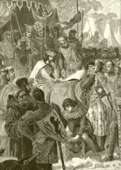 King John signing the Great Charter (Magna Carta) by English School.png