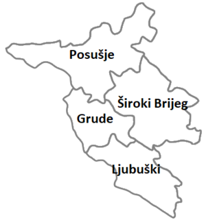 Западногерцеговинский кантон на карте