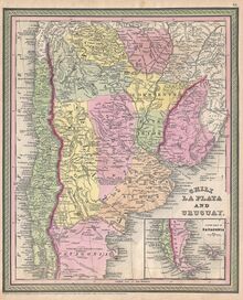 1853 Mitchell Map of Argentina ( La Plata ), Uruguay and Chili - Geographicus - LaPlata-mitchell-1850.jpg