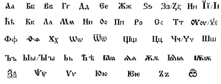 Early cyrillic alphabet without explenation.png