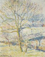 Camille Pissarro - Le Grand Noyer, gelée blanche, Eragny (PD 967).jpg