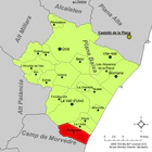 Расположение муниципалитета Альменара на карте провинции