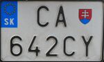 Slovakia motorcycle license plate with Euro band - CA642CY.jpg