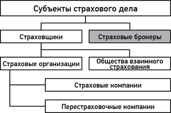 Иерархическя диаграмма «Субъекты страхового дела в РФ»
