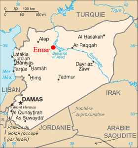 Эмар на карте Сирии эпохи бронзового века