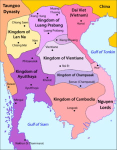 Laos - Division territòriala vèrs 1750 (vuege).png