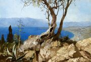 Siemiradzki Lake with rocky shores.jpg