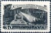 The Soviet Union 1948 CPA 1296 stamp (Fourth Five-Year Plan - Coal Mining. Miner in the face with a coal cutter) small resolution.jpg