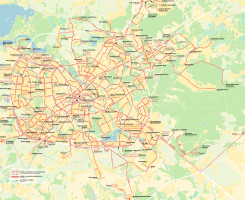 Autobus map of Minsk (Belarus), July2022.svg