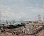 Camille Pissarro - Entrée du port du Havre et le brise-lames ouest, soleil, matin - 1525.jpg