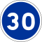 Limite minimum de vitesse (30 km/h)