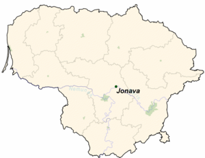 Йонава на карте