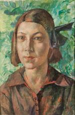 Girl in garden by Petrov-Vodkin (1927, GRM).jpg