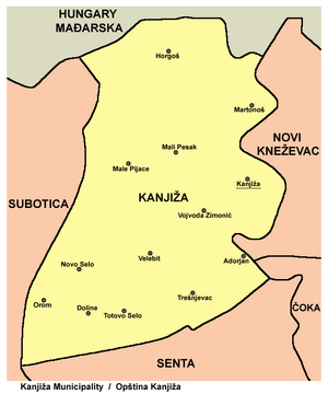 Канижа на карте