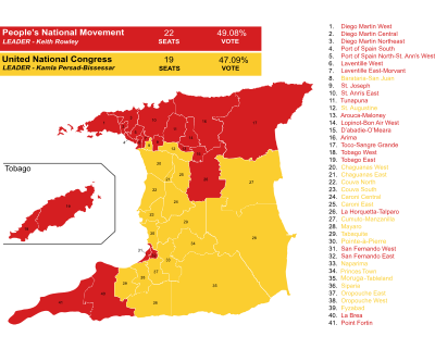 Trinidad and Tobago 2020 General Election Results Map.svg