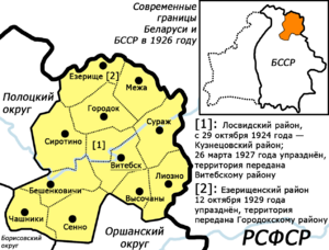 Витебский округ на карте