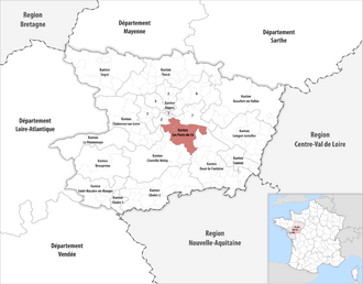 Кантон на карте департамента Мен и Луара