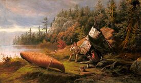 Frederick A. Verner - Ojibwa Camp, Northern Shore of Lake Huron (1873).jpg