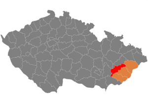 Район Кромержиж на карте
