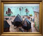 Claude monet, la partenza delle navi, étretat, 1885.jpg
