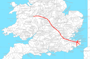 Map showing Watling Street