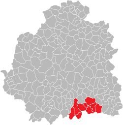 Кантон на карте департамента Эндр