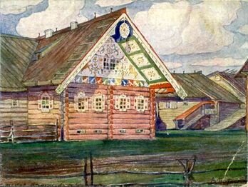 В. А. Плотников. «Дом крестьянина в деревне Шелекса Архангельской губ.». 1915 г.