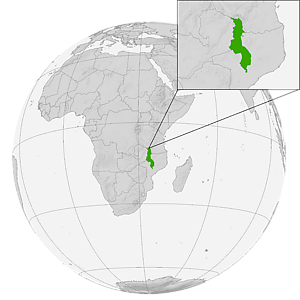 Малави на карте мира