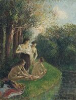 Camille Pissarro - Quatre baigneuses discutant au bord de l’eau (PD 1104).jpg